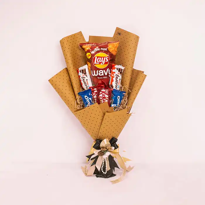 Delight Snack and Chocolate Bouquet