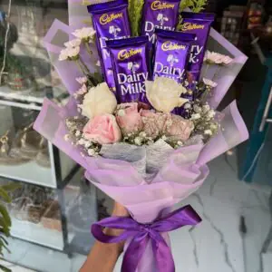 Purple Bliss Chocolate Rose Bouquet