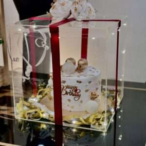 Golden Glow Acrylic Cake Box