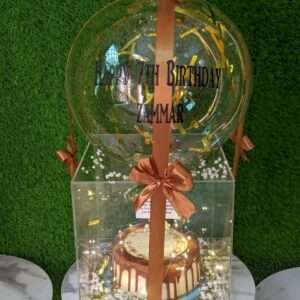 Golden Balloon Surprise Cake Box