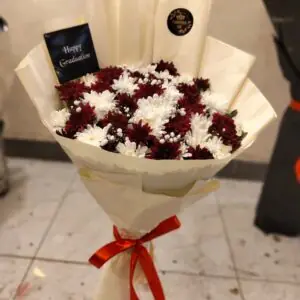 Burgundy & White Flowers Bouquet