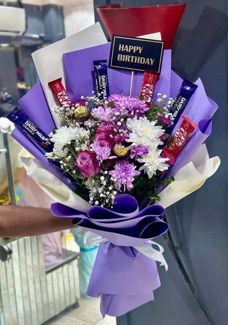 Purple Delight Birthday Bouquet