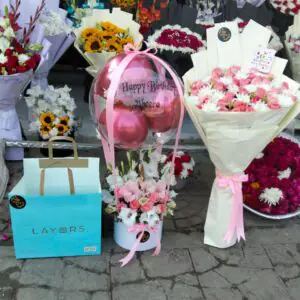 Personalized Balloon & Flower Box