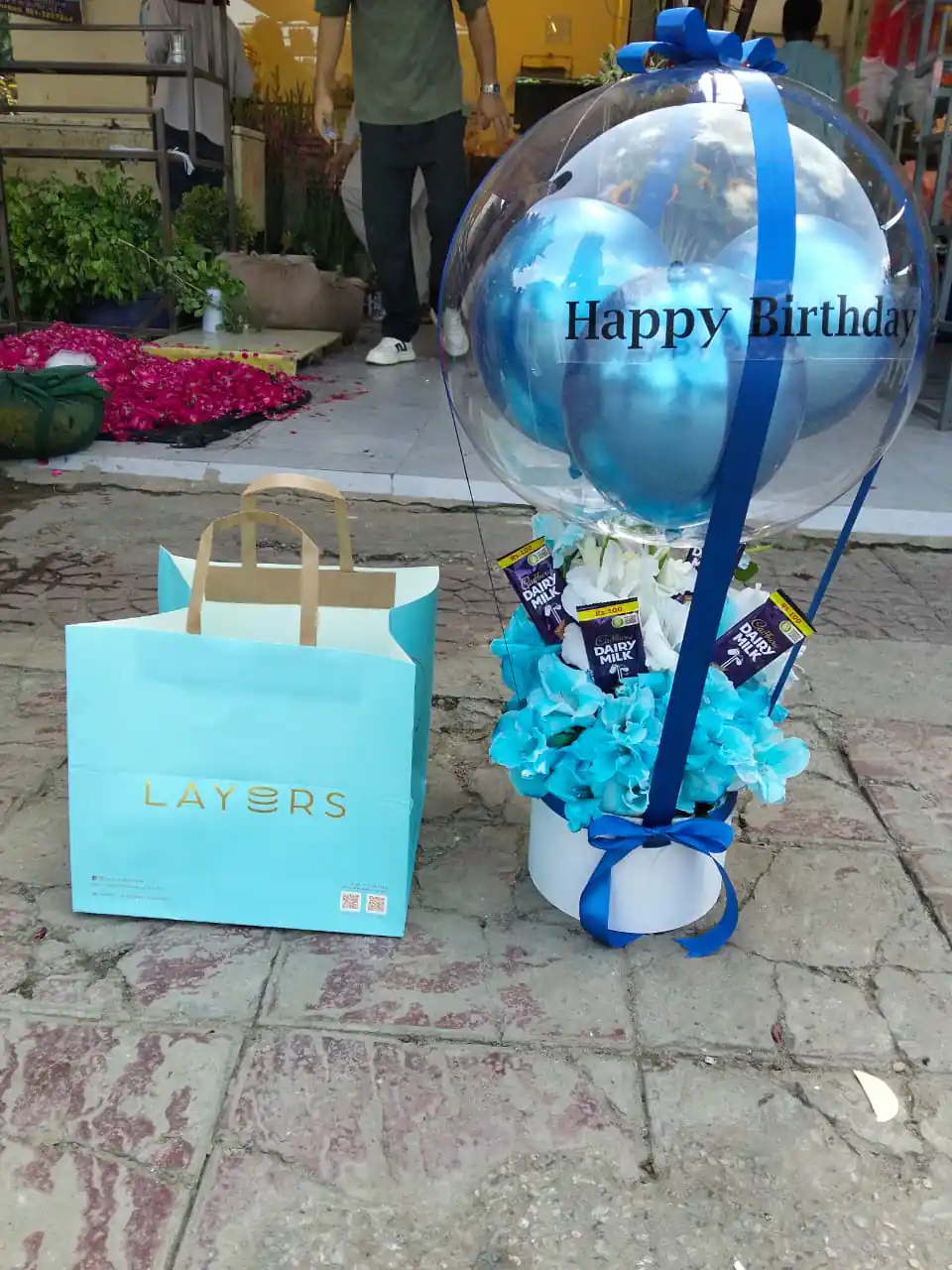 Elegant Blue Birthday Combo