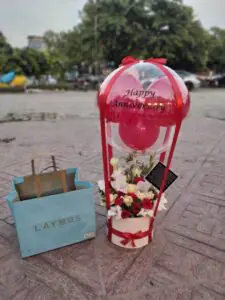 Forever Love Anniversary Balloon Stand