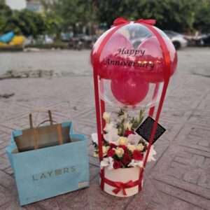 Forever Love Anniversary Balloon Stand