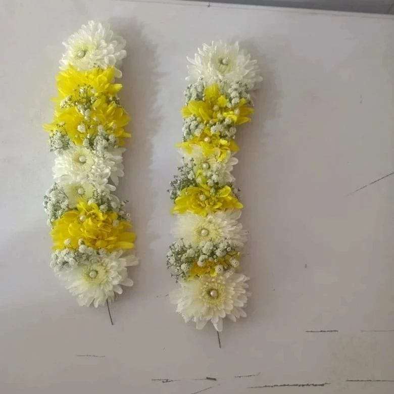 Yellow & White Gajra Pair