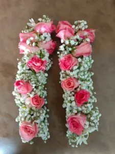 Pink Rose Gajra Pair