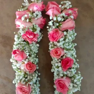 Pink Rose Gajra Pair