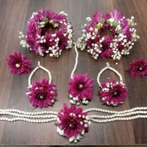 Deep Magenta Floral Jewelry Set