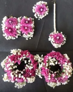 Deep Magenta Floral Jewelry Set