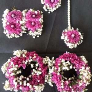 Deep Magenta Floral Jewelry Set