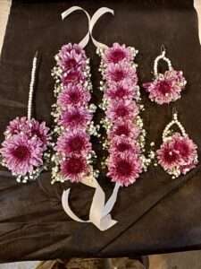 Pink Chrysanthemum Floral Jewelry Set