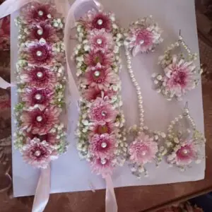 Soft Pink Floral Jewelry Set
