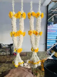 Yellow Rose & White Mala Set