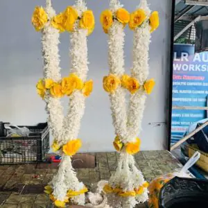 Yellow Rose & White Mala Set
