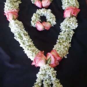 Pink Rose & White Floral Haar Set