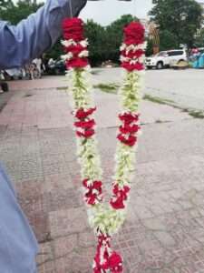 Red & White Rose Wedding Haar