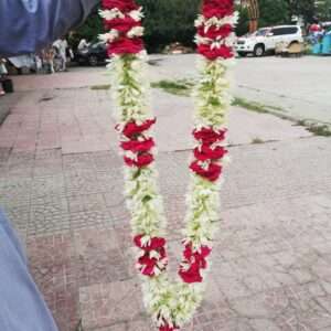 Red & White Rose Wedding Haar