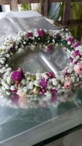 Purple & Blush Floral Hair Gajra Crown