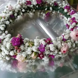 Purple & Blush Floral Hair Gajra Crown