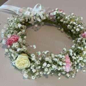 Baby’s Breath & Rose Hair Gajra Crown