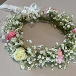 Baby’s Breath & Rose Hair Gajra Crown