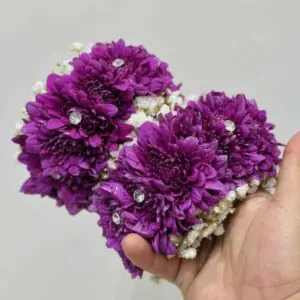 Purple Chrysanthemum Floral Hair Gajra