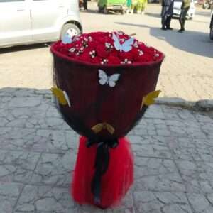 Luxury Red Rose Butterfly Bouquet