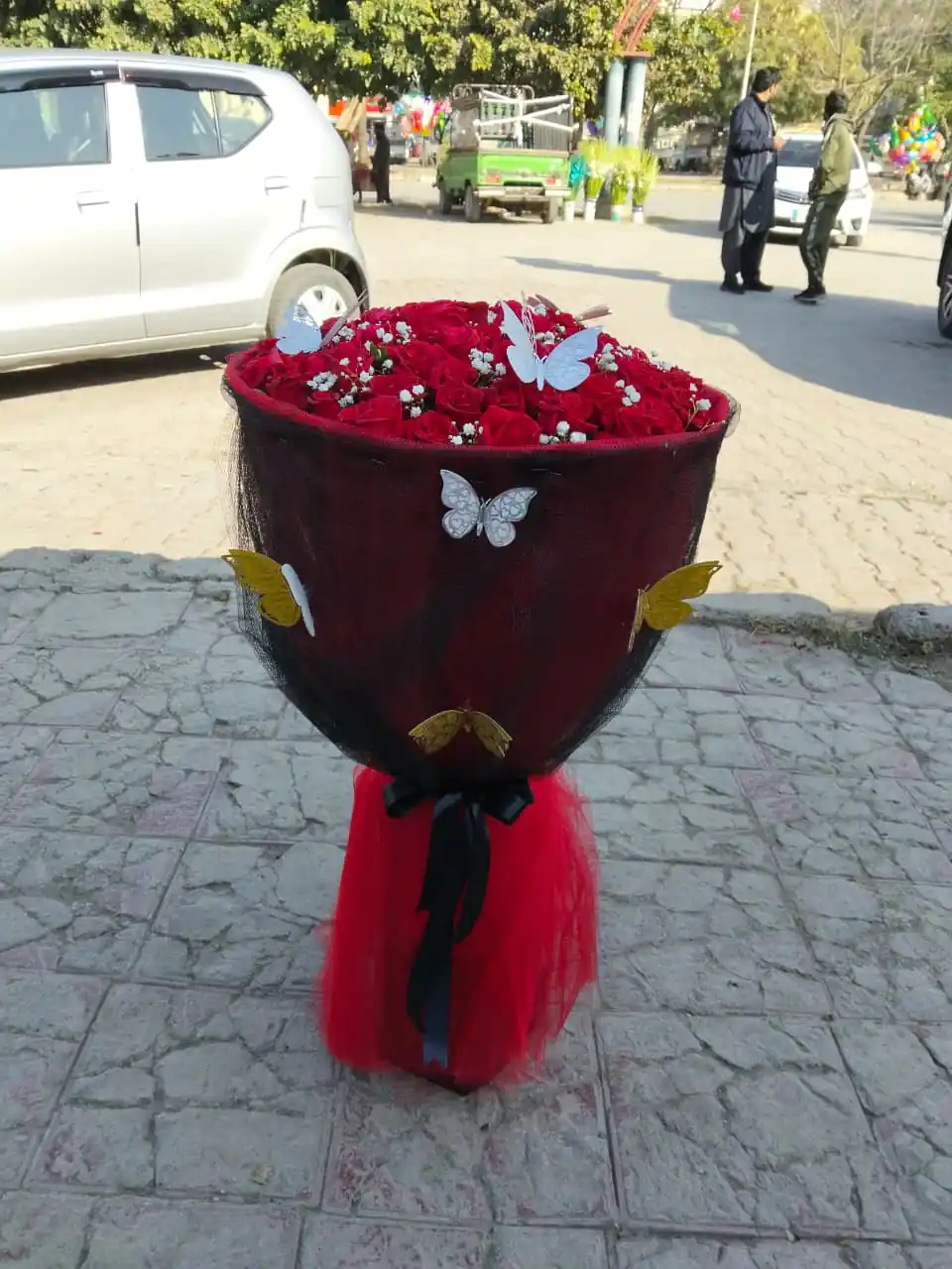 Luxury Red Rose Butterfly Bouquet