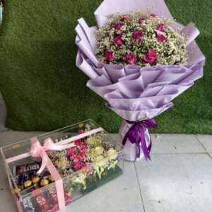 Purple Elegance Rose & Chocolate Gift Set