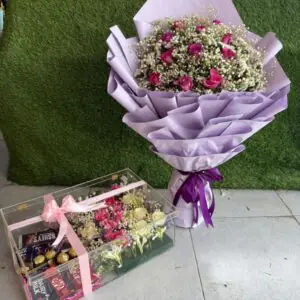 Purple Elegance Rose & Chocolate Gift Set