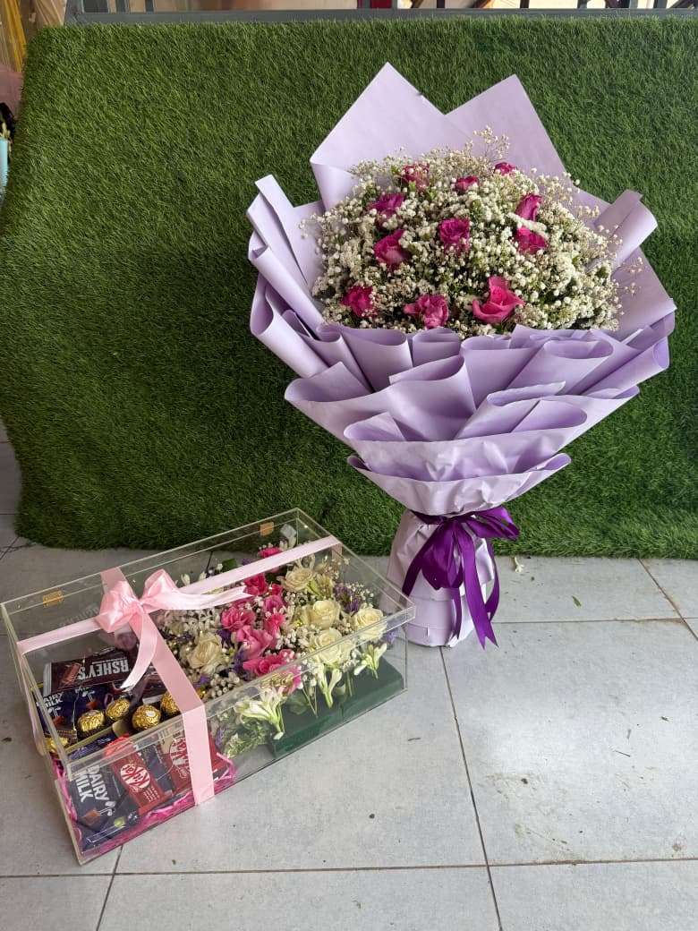 Purple Elegance Rose & Chocolate Gift Set