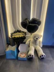 Luxury Apology Gift Set with Roses, Cake & Teddy