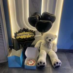 Luxury Apology Gift Set with Roses, Cake & Teddy