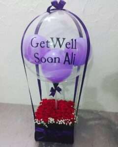 Get Well Soon Roses Balloon Box