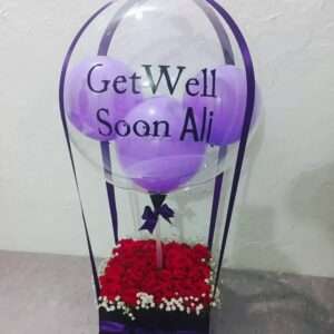 Get Well Soon Roses Balloon Box