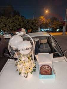 Birthday Flower, Balloon & Cake Combo