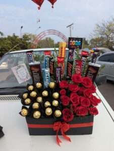 Birthday Flower, Balloon & Cake Combo