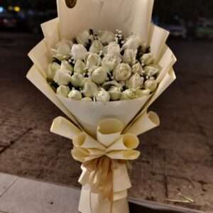 Pure Elegance White Rose Bouquet