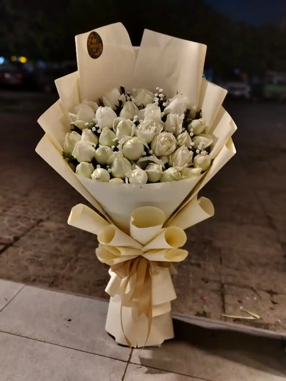 Pure Elegance White Rose Bouquet