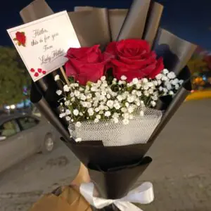 Classic Love – 2 Red Roses Bouquet