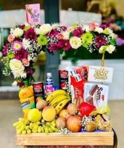 Get Well Soon Deluxe Fruit & Flower Hamper