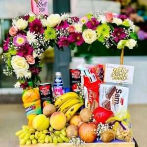Get Well Soon Deluxe Fruit & Flower Hamper