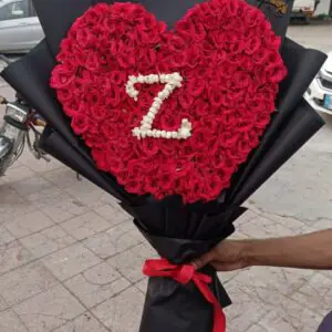 Royal Heart Initial Rose Bouquet