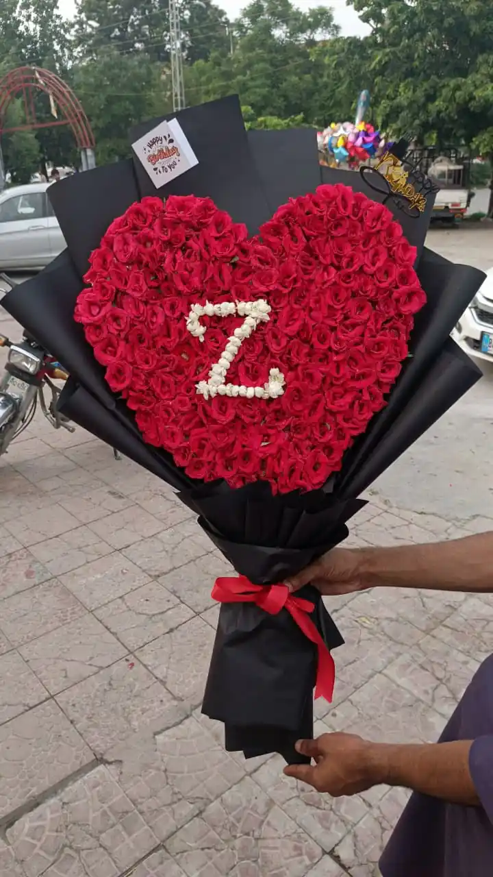 Royal Heart Initial Rose Bouquet