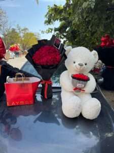 The Midnight Rose & Giant Teddy Surprise