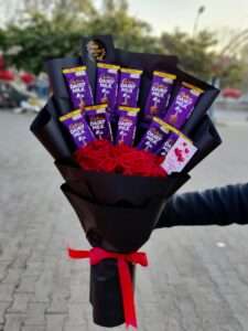 Cadbury Chocolate & Red Rose Bouquet